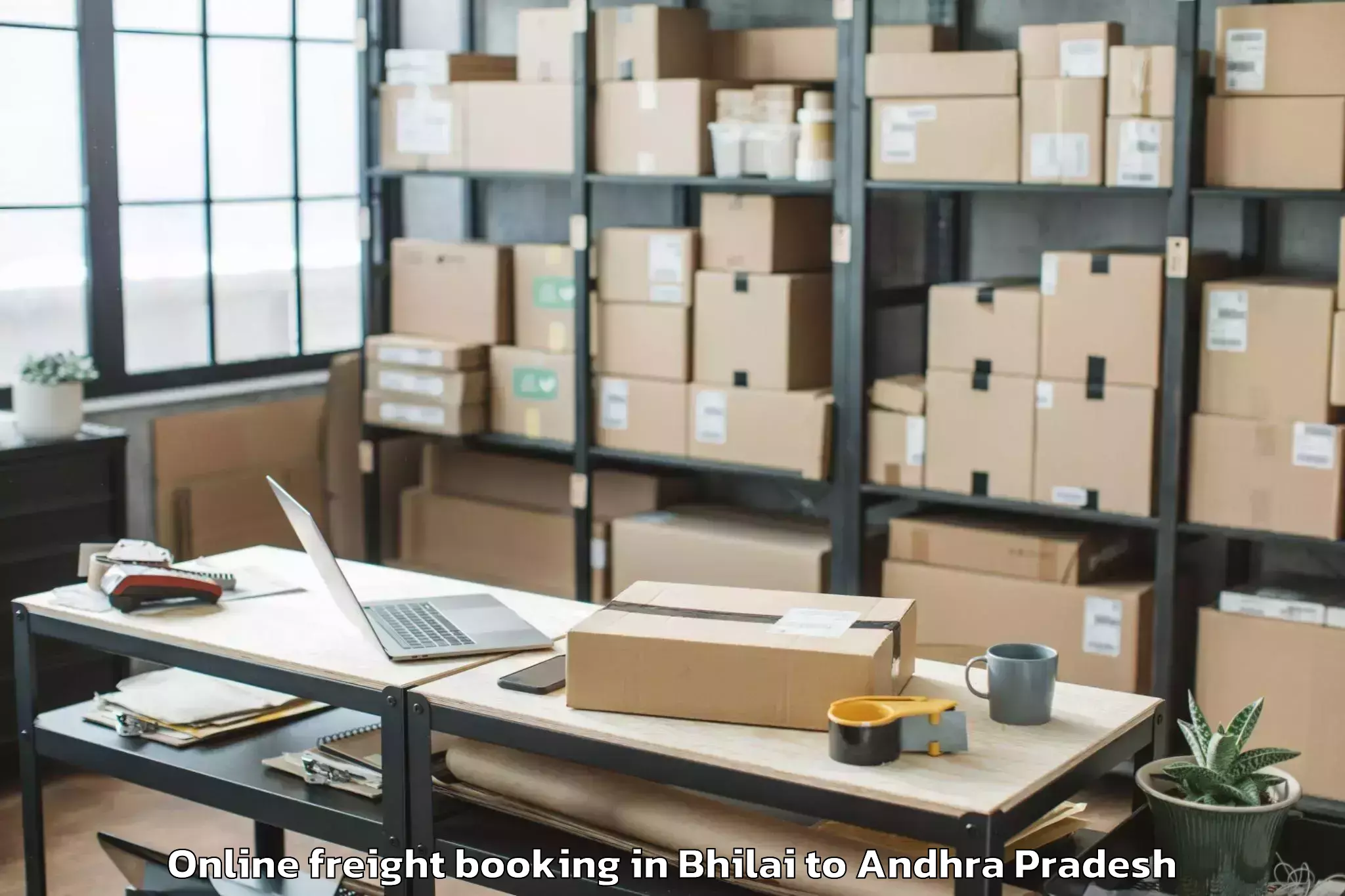 Reliable Bhilai to Nidamanur Online Freight Booking